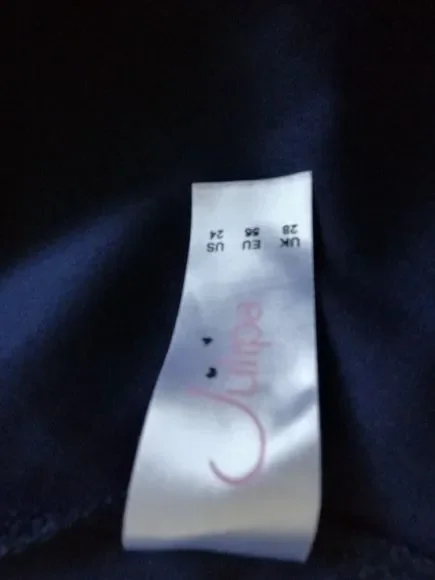 Womens Blouse Size 28 Navy And White Double Layer dress up or down - Picture 11 of 15